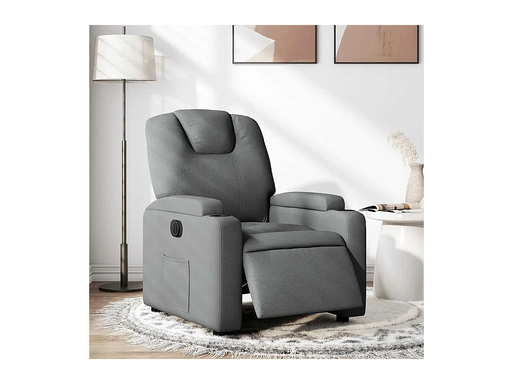 Fauteuil inclinable électrique Gris foncé Tissu