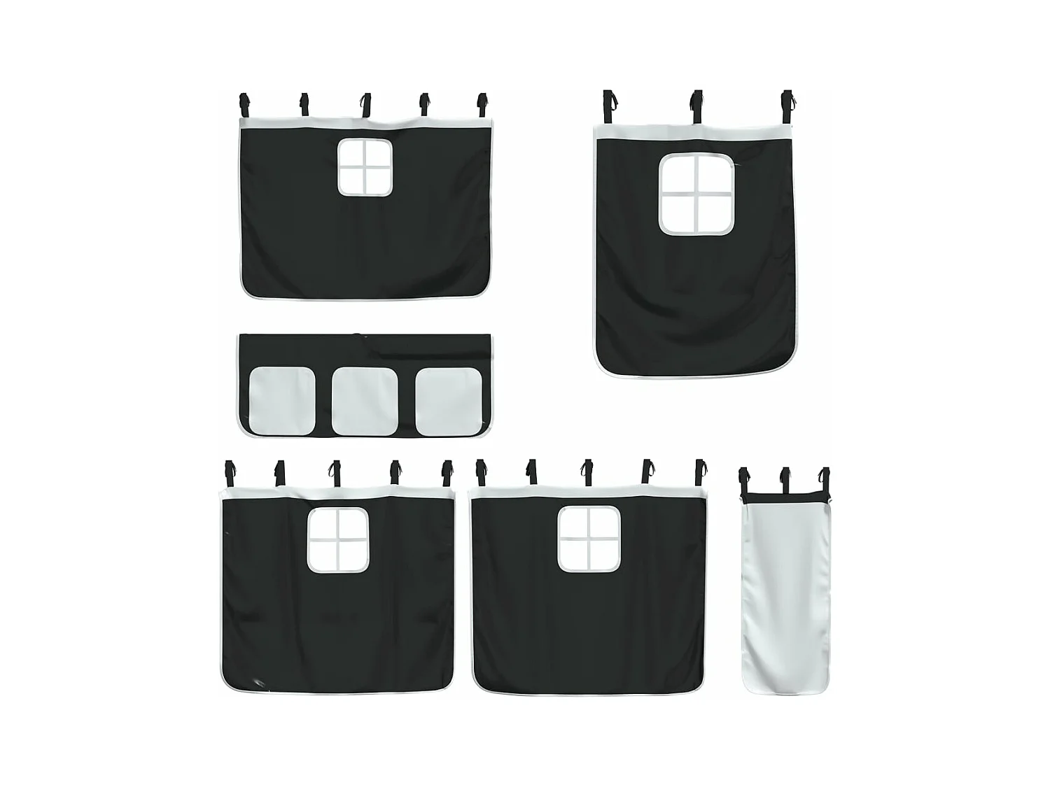 Lit mezzanine enfants avec rideaux sans matelas 90x190 cm