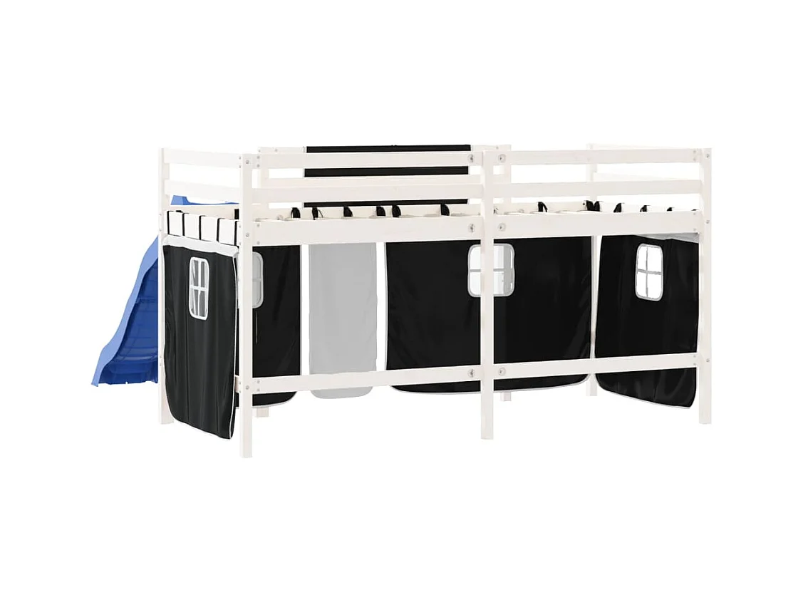 Lit mezzanine pour enfants avec rideaux sans matelas 80x200 cm