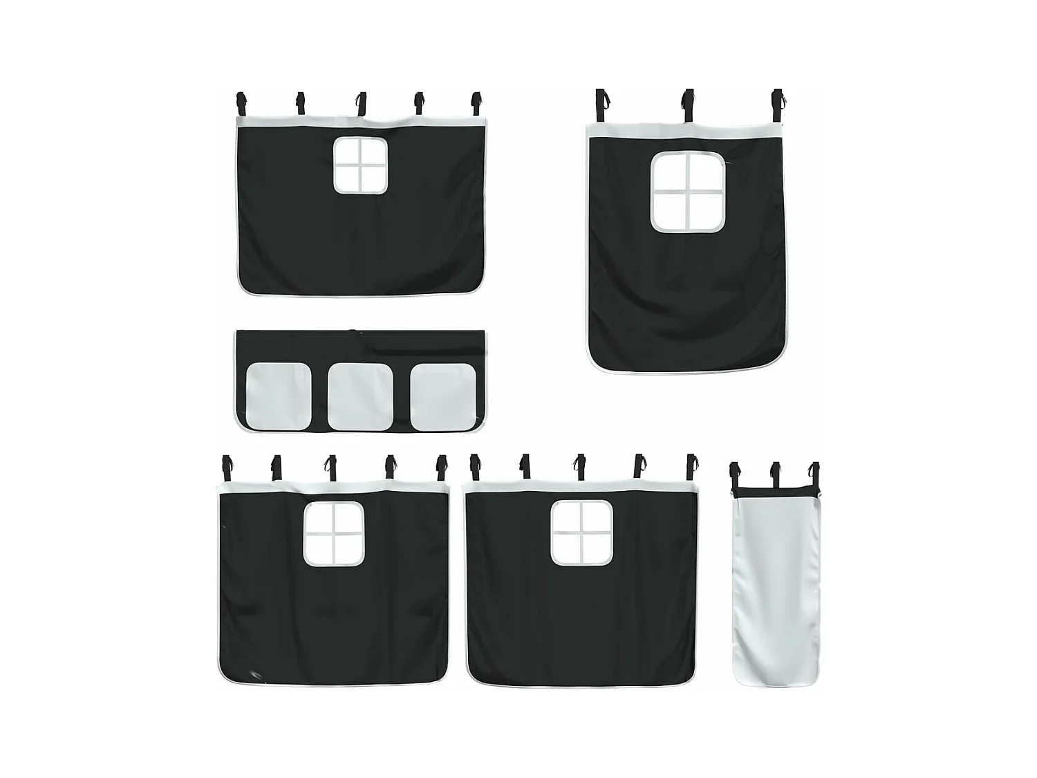 Lit mezzanine pour enfants avec rideaux sans matelas 80x200 cm