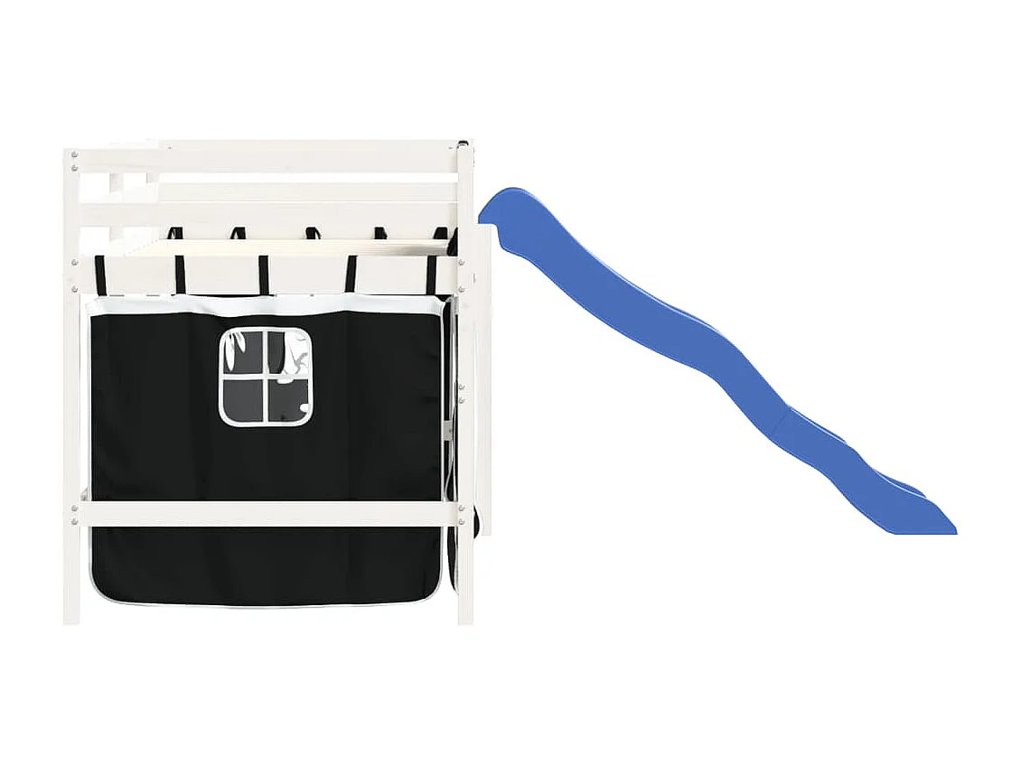 Lit mezzanine pour enfants avec rideaux sans matelas 80x200 cm