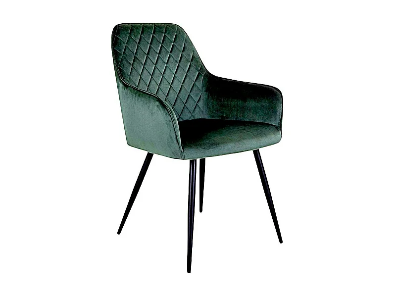 Fauteuil de table en velours vert (lot de 2) SAVONE