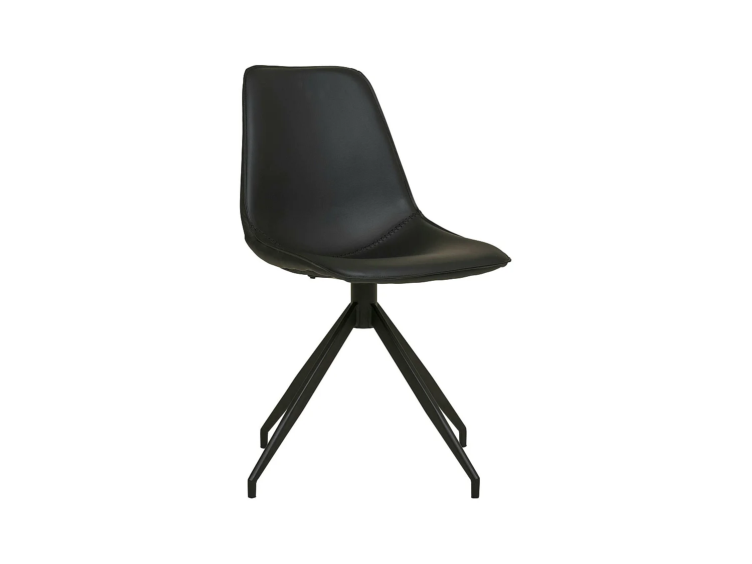 Chaise pivotante noire avec couture (lot de 2) AMSTERDAM