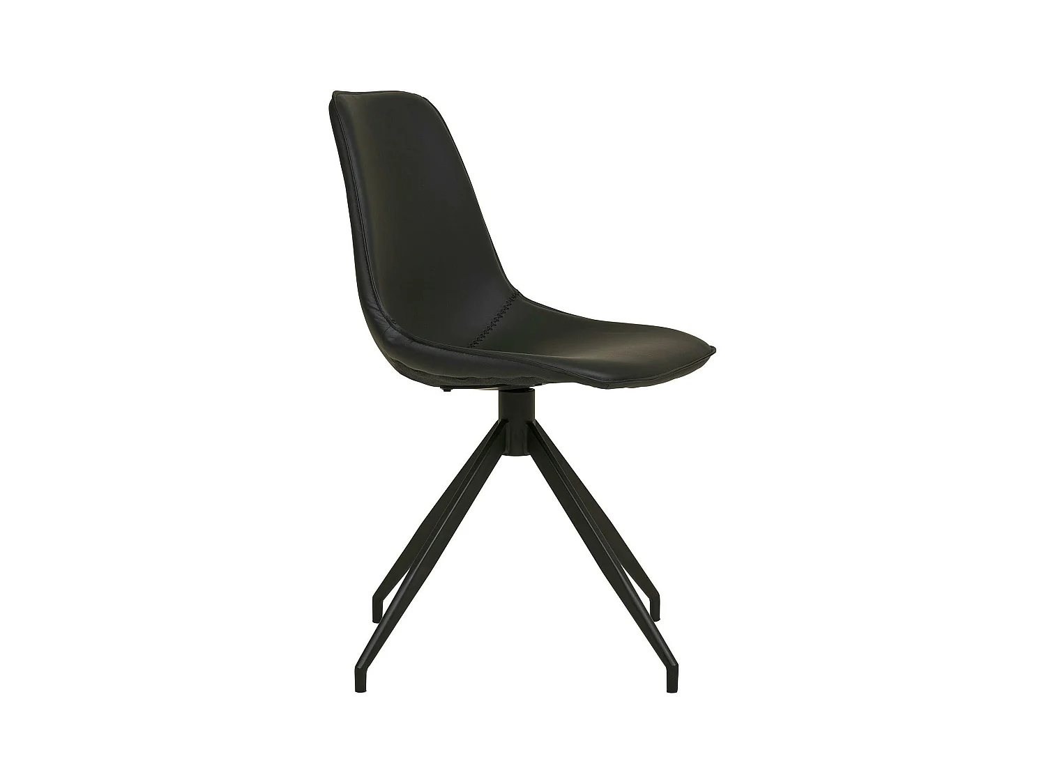 Chaise pivotante noire avec couture (lot de 2) AMSTERDAM