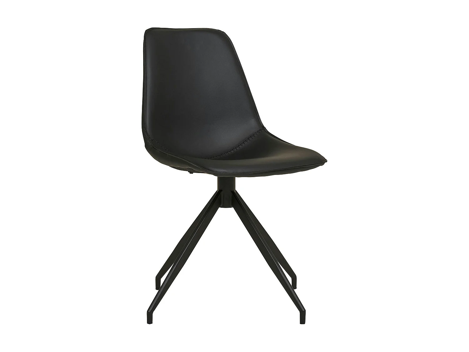 Chaise pivotante noire avec couture (lot de 2) AMSTERDAM