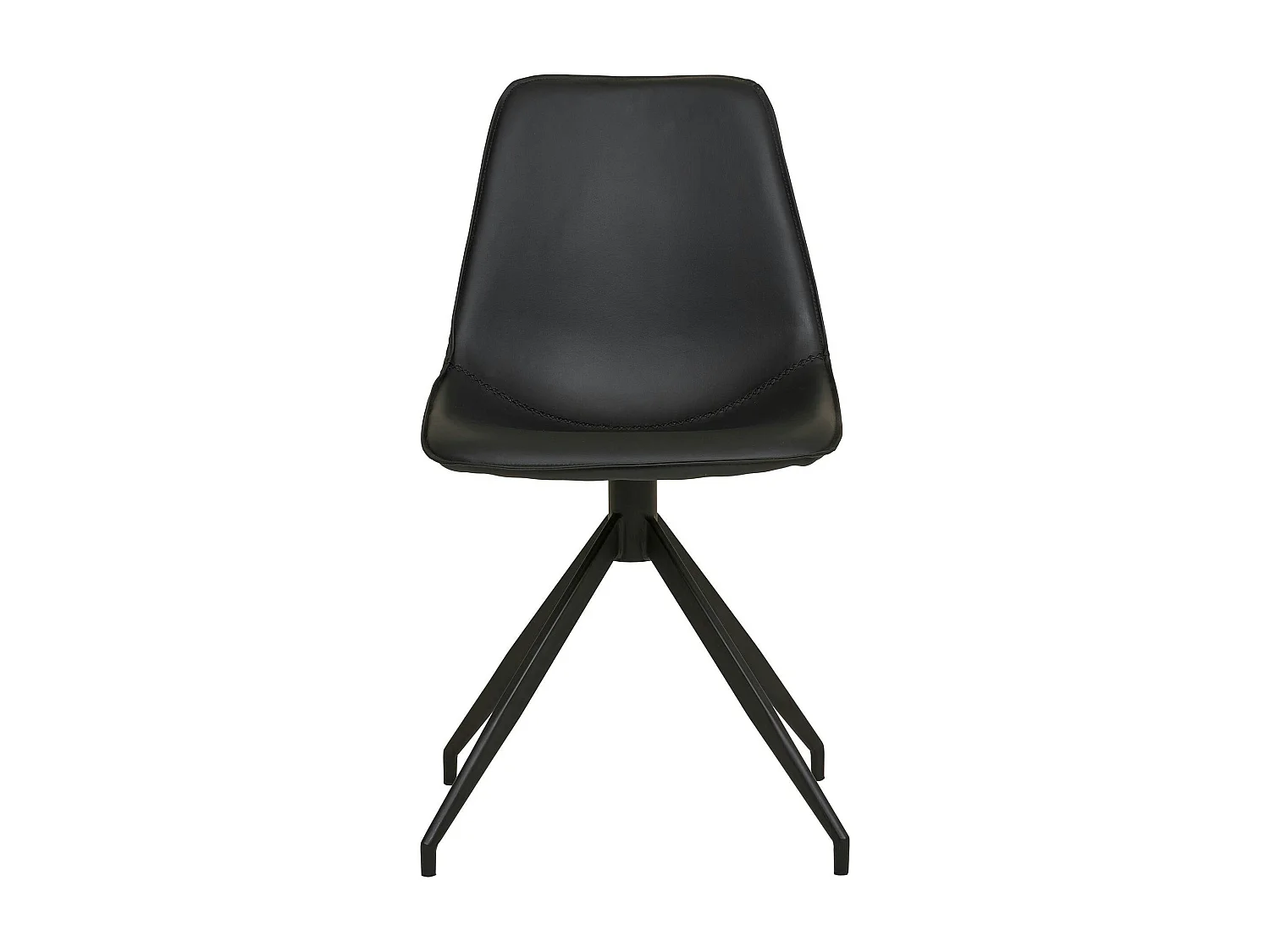 Chaise pivotante noire avec couture (lot de 2) AMSTERDAM