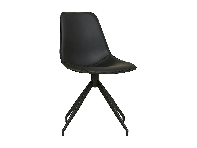 Chaise pivotante noire avec couture (lot de 2) AMSTERDAM