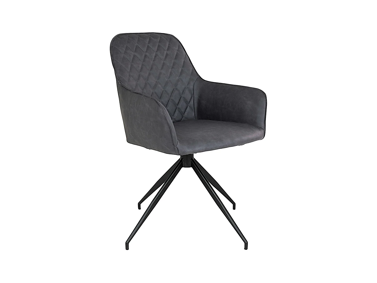 Chaise pivotante gris foncé avec accoudoirs (lot de 2) SAVONE