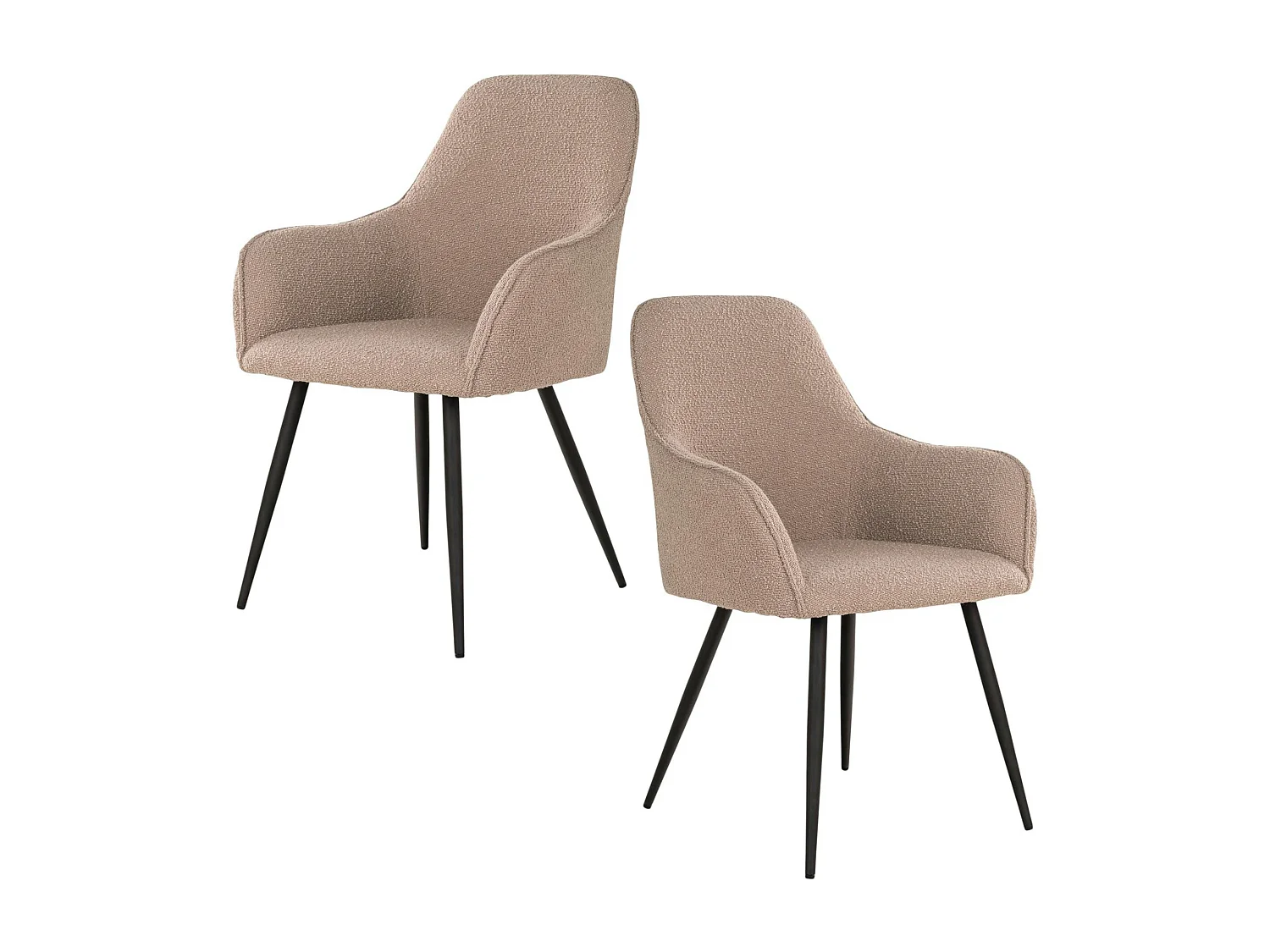 Fauteuil de table en bouclette beige (lot de 2) SAVONE