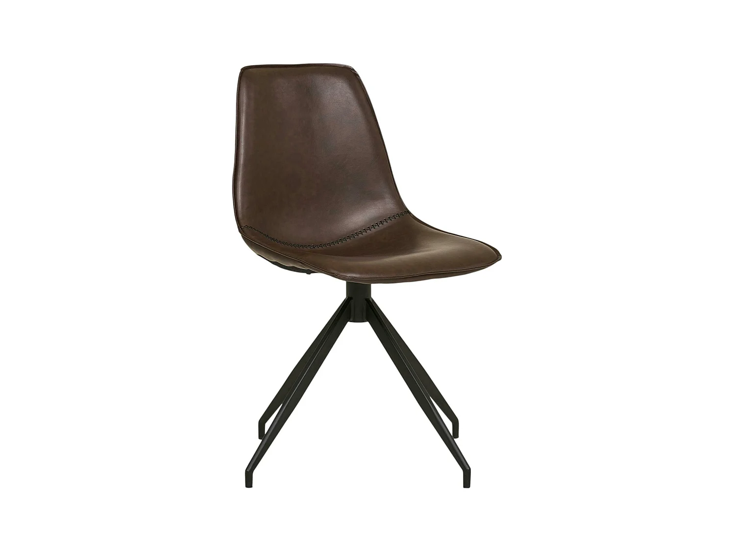 Chaise pivotante marron foncé avec couture (lot de 2) AMSTERDAM