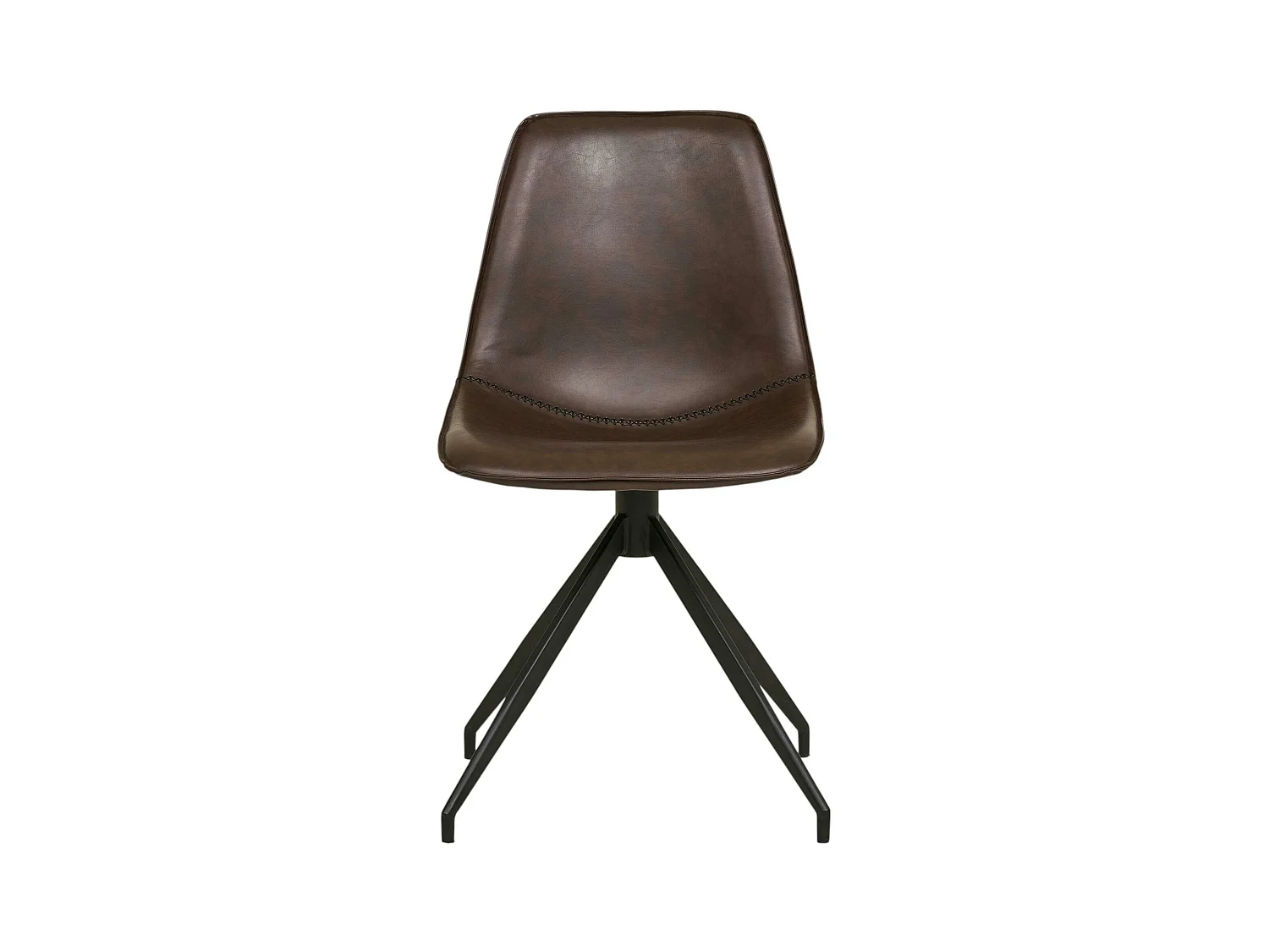 Chaise pivotante marron foncé avec couture (lot de 2) AMSTERDAM