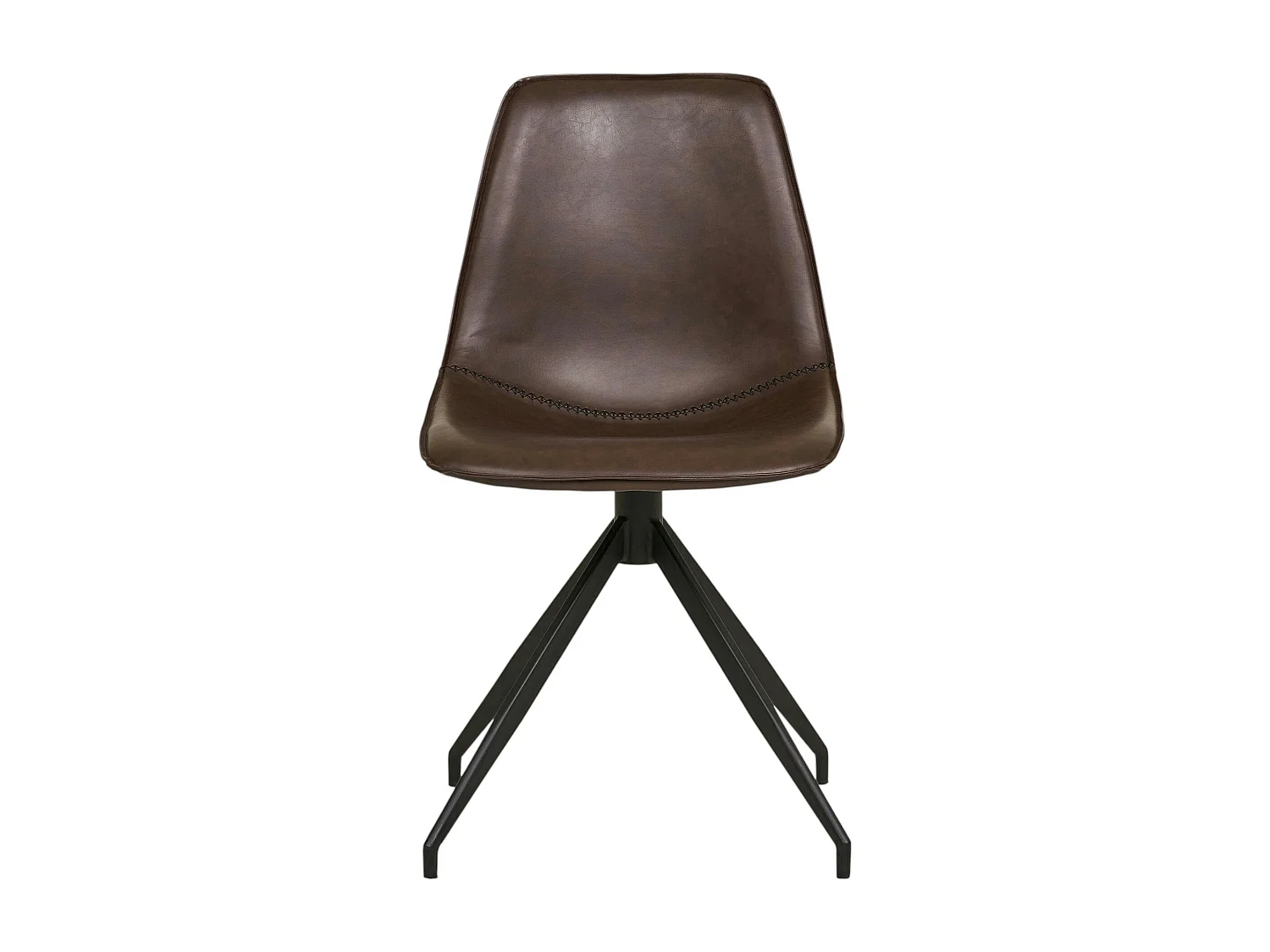 Chaise pivotante marron foncé avec couture (lot de 2) AMSTERDAM