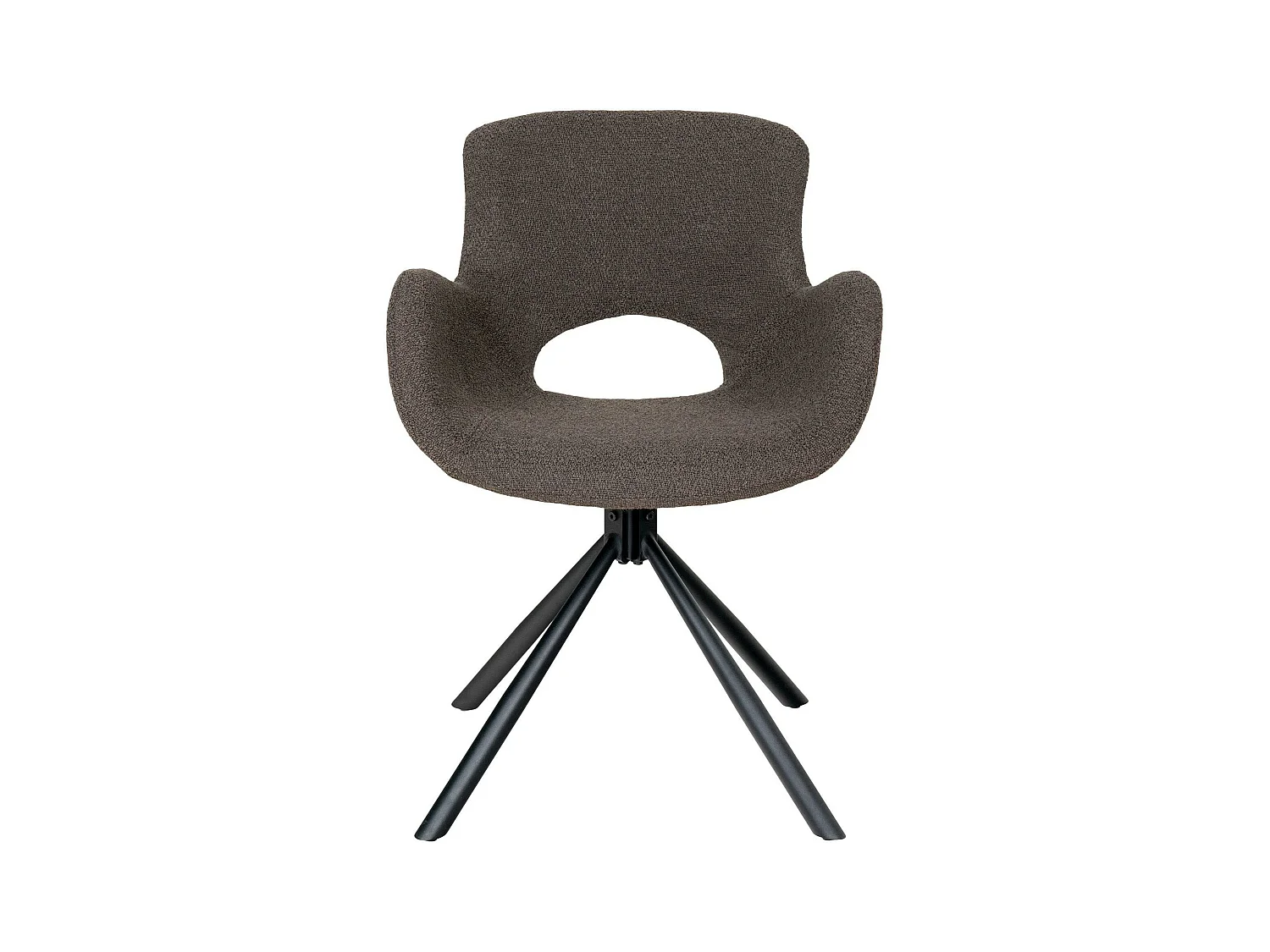 Chaise pivotante taupe en tissu bouclette, dossier ouvert (lot de 2) SAVONE