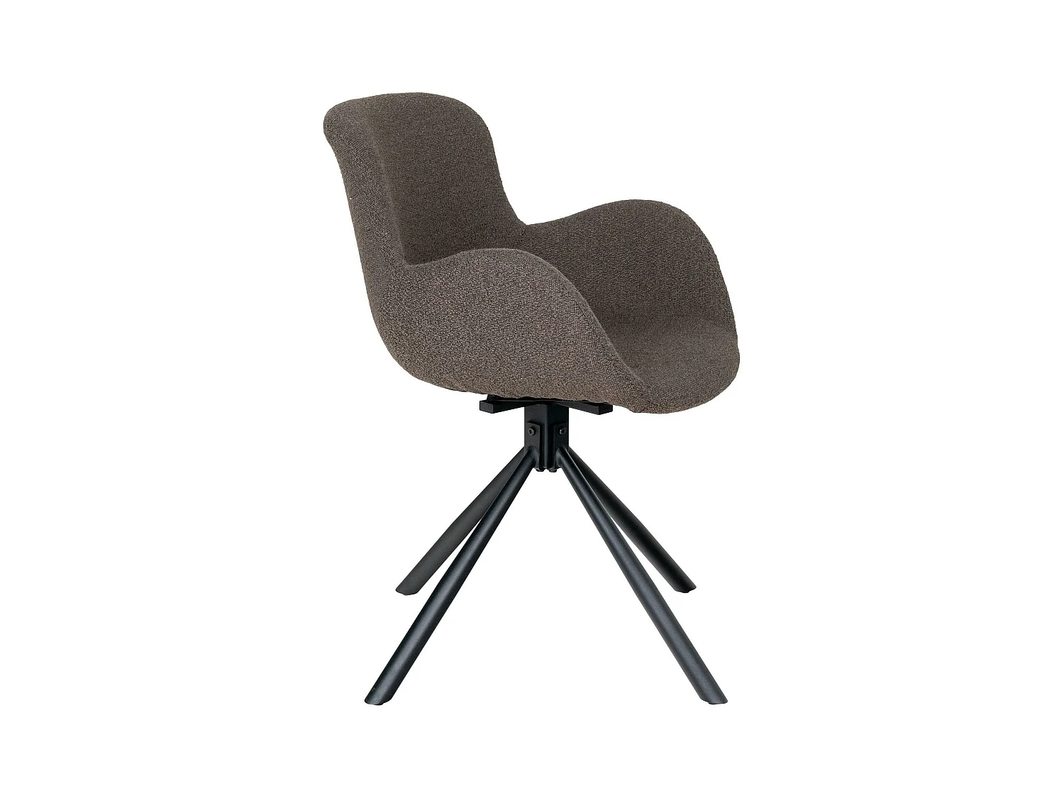 Chaise pivotante taupe en tissu bouclette, dossier ouvert (lot de 2) SAVONE