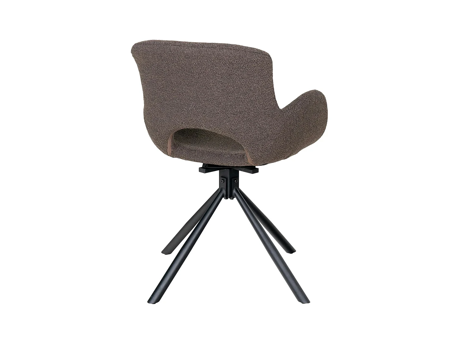 Chaise pivotante taupe en tissu bouclette, dossier ouvert (lot de 2) SAVONE