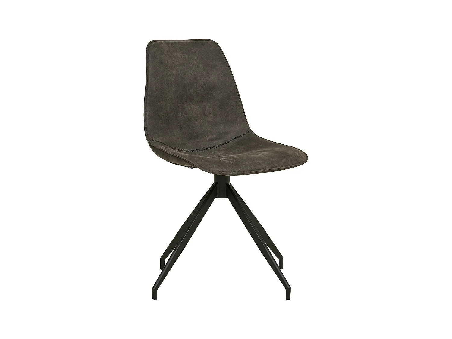 Chaise pivotante grise avec couture (lot de 2) AMSTERDAM