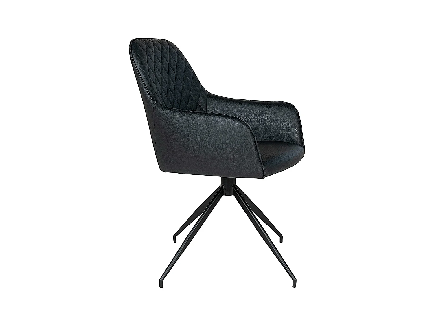 Chaise pivotante noire avec accoudoirs (lot de 2) SAVONE