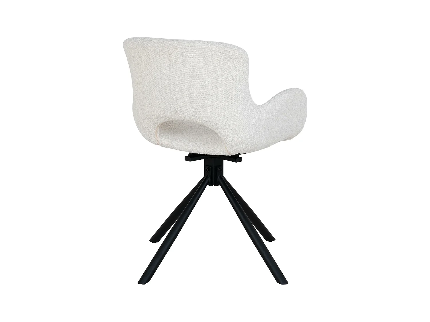 Chaise pivotante blanche en tissu bouclette, dossier ouvert (lot de 2) SAVONE