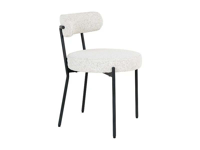 Chaise blanche ronde en tissu bouclette (lot de 2) SAVONE