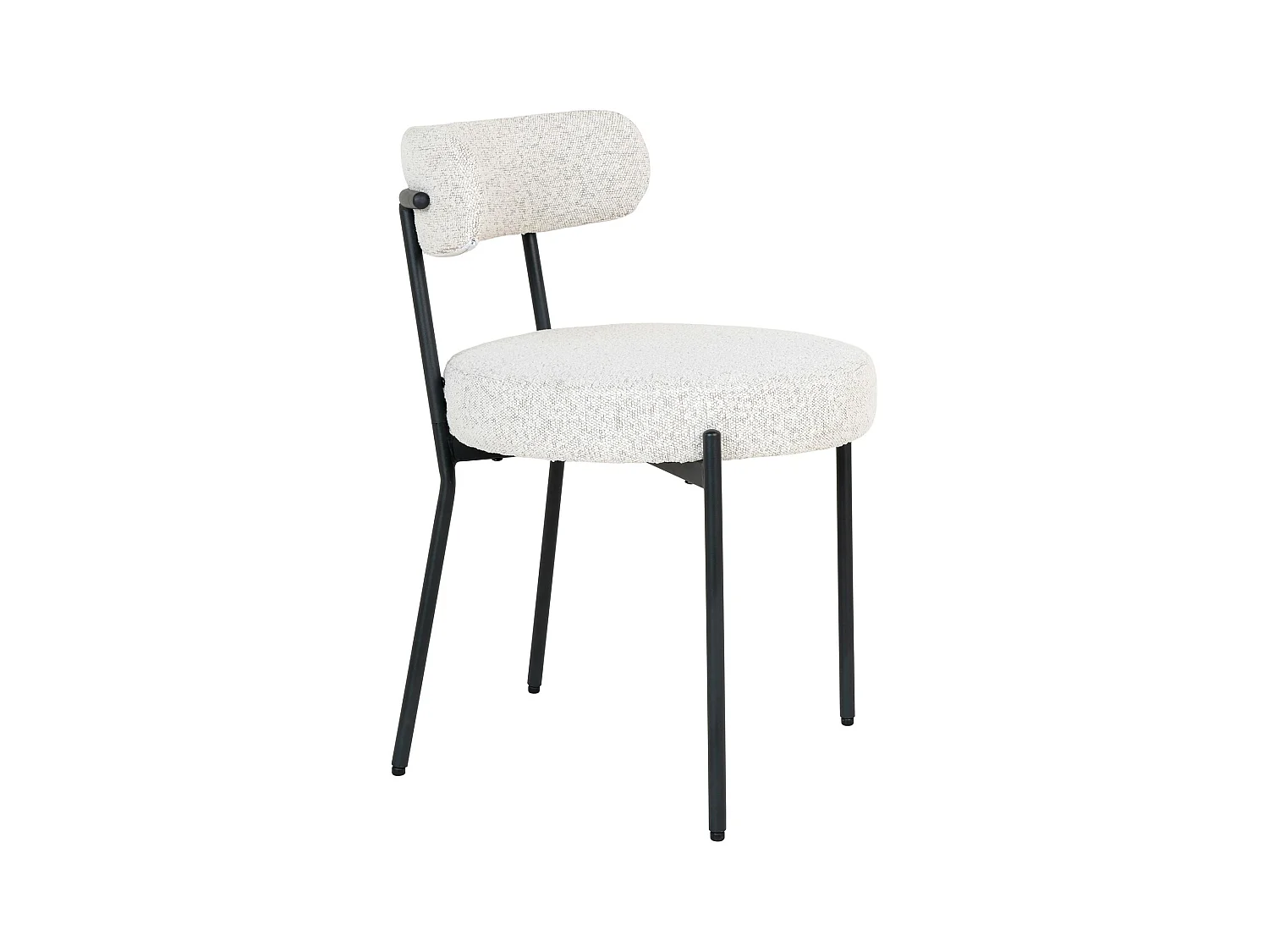 Chaise blanche ronde en tissu bouclette (lot de 2) SAVONE
