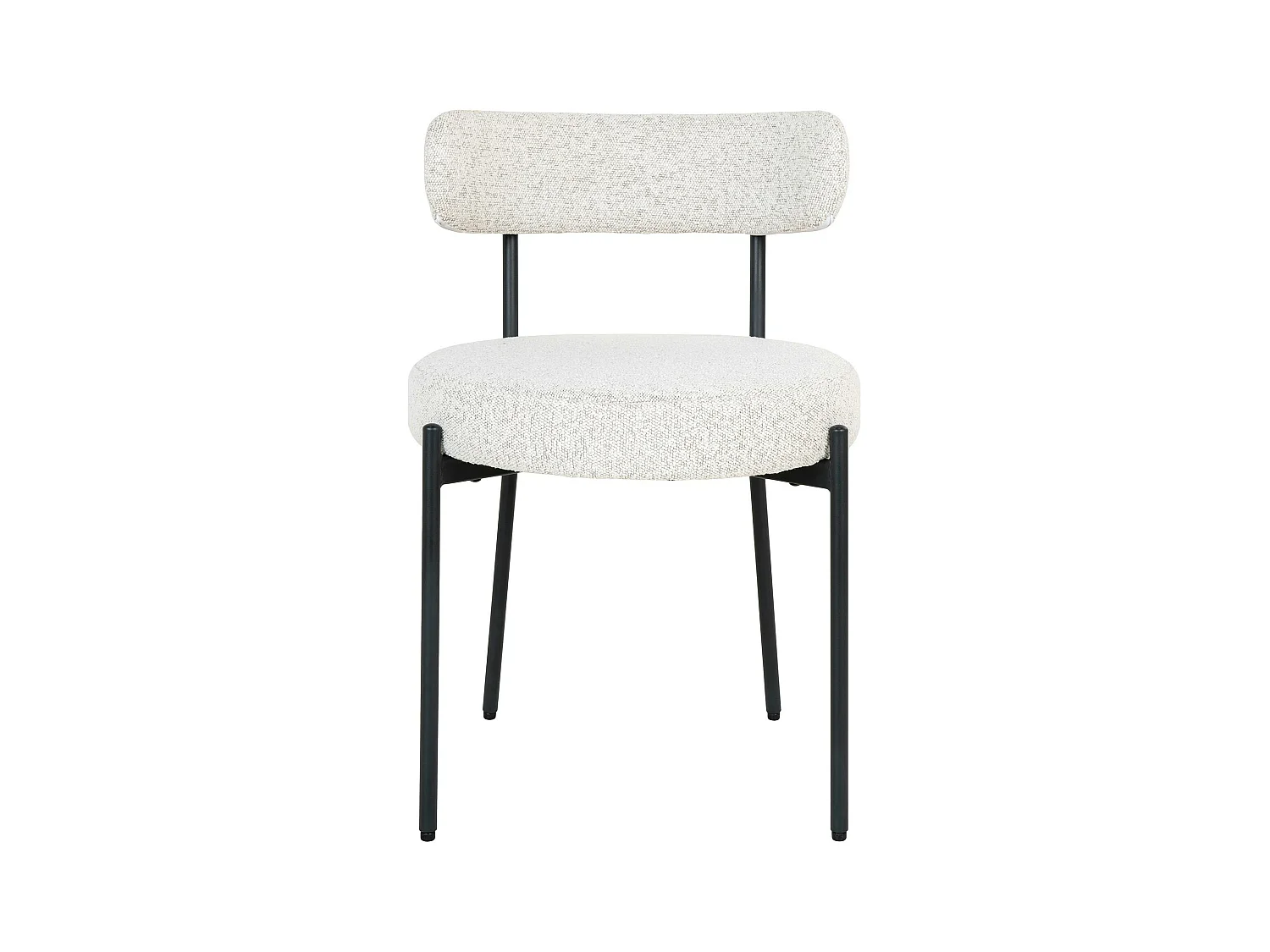 Chaise blanche ronde en tissu bouclette (lot de 2) SAVONE