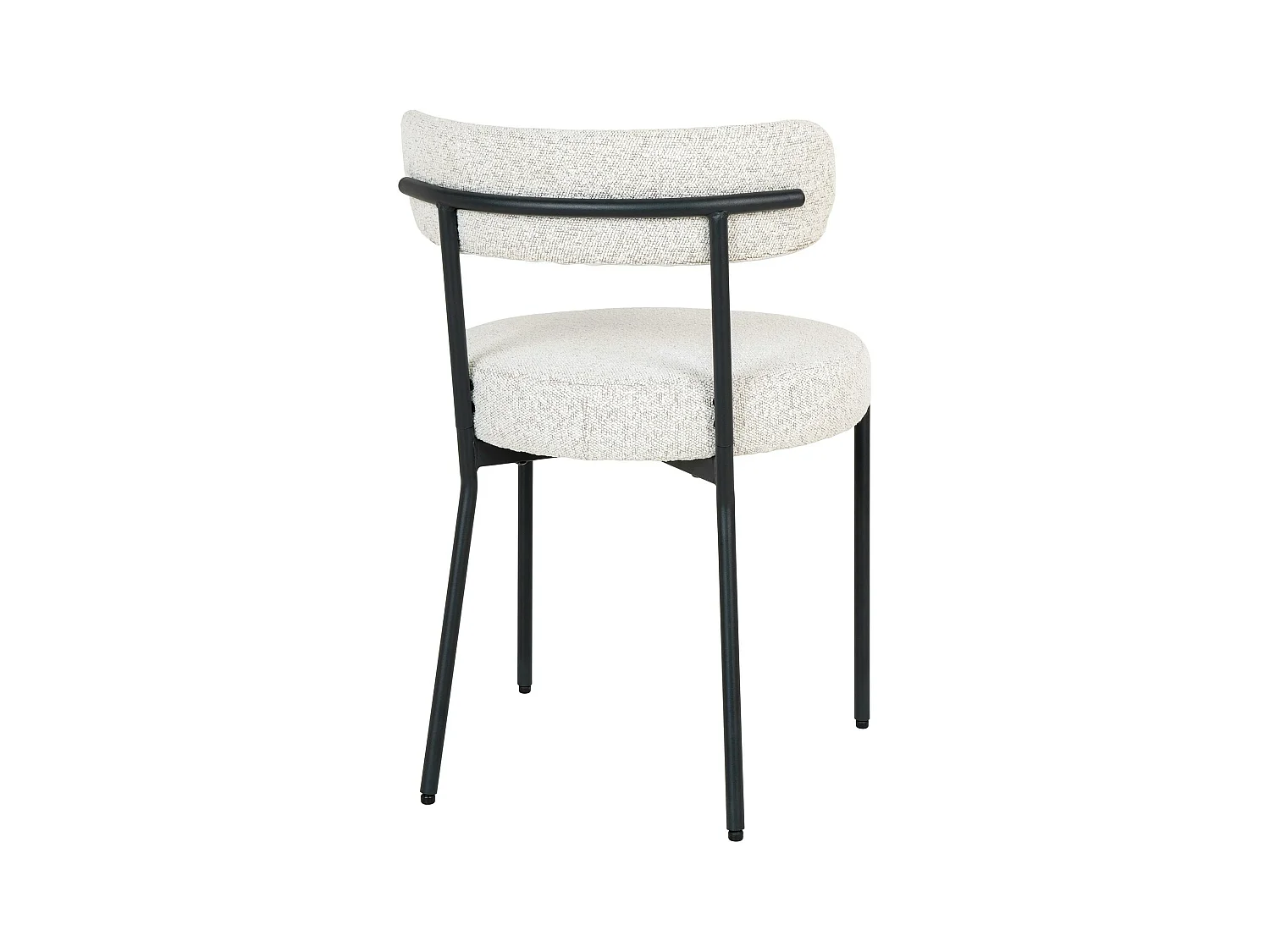 Chaise blanche ronde en tissu bouclette (lot de 2) SAVONE