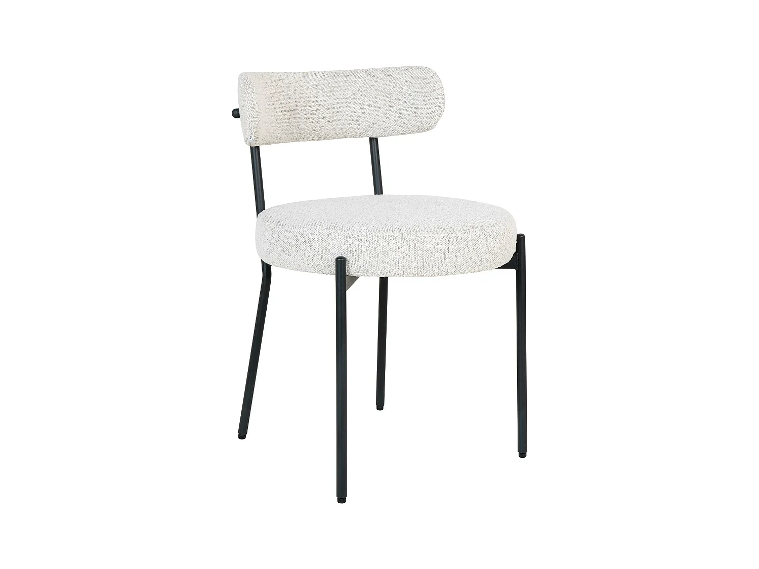 Chaise blanche ronde en tissu bouclette (lot de 2) SAVONE