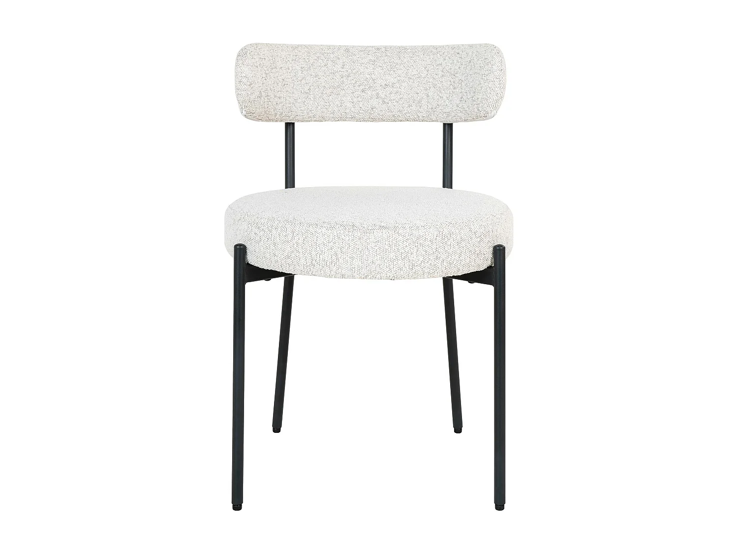 Chaise blanche ronde en tissu bouclette (lot de 2) SAVONE