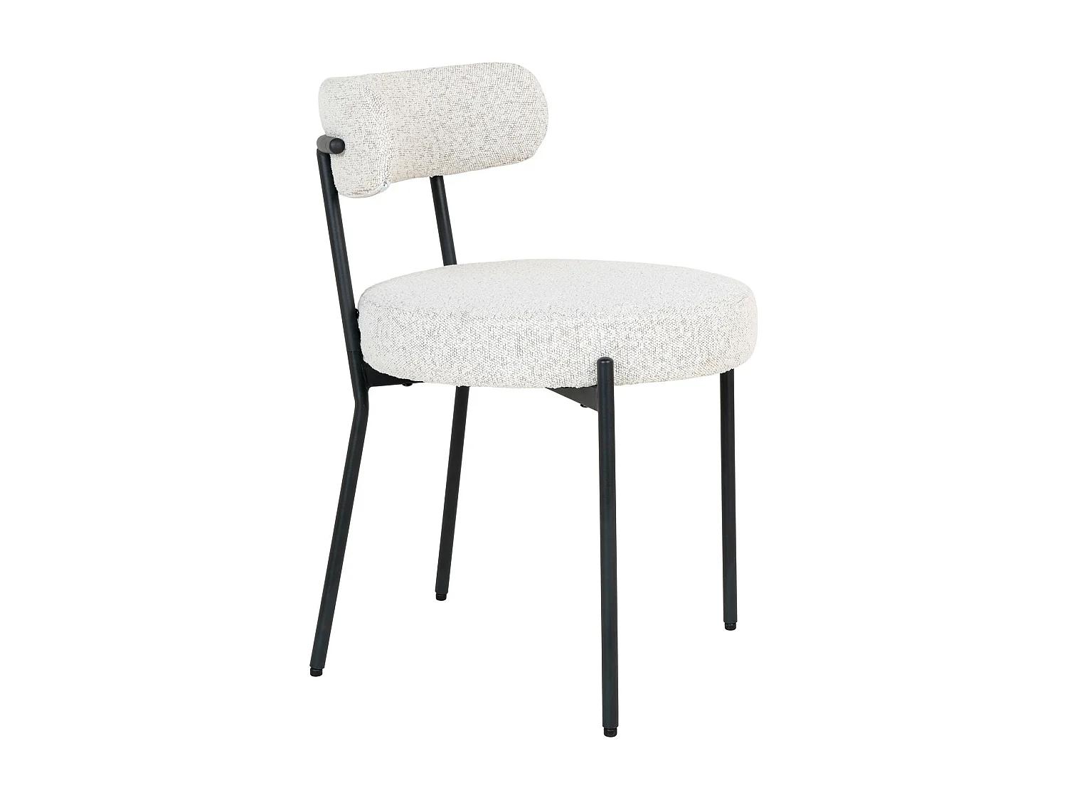 Chaise blanche ronde en tissu bouclette (lot de 2) SAVONE