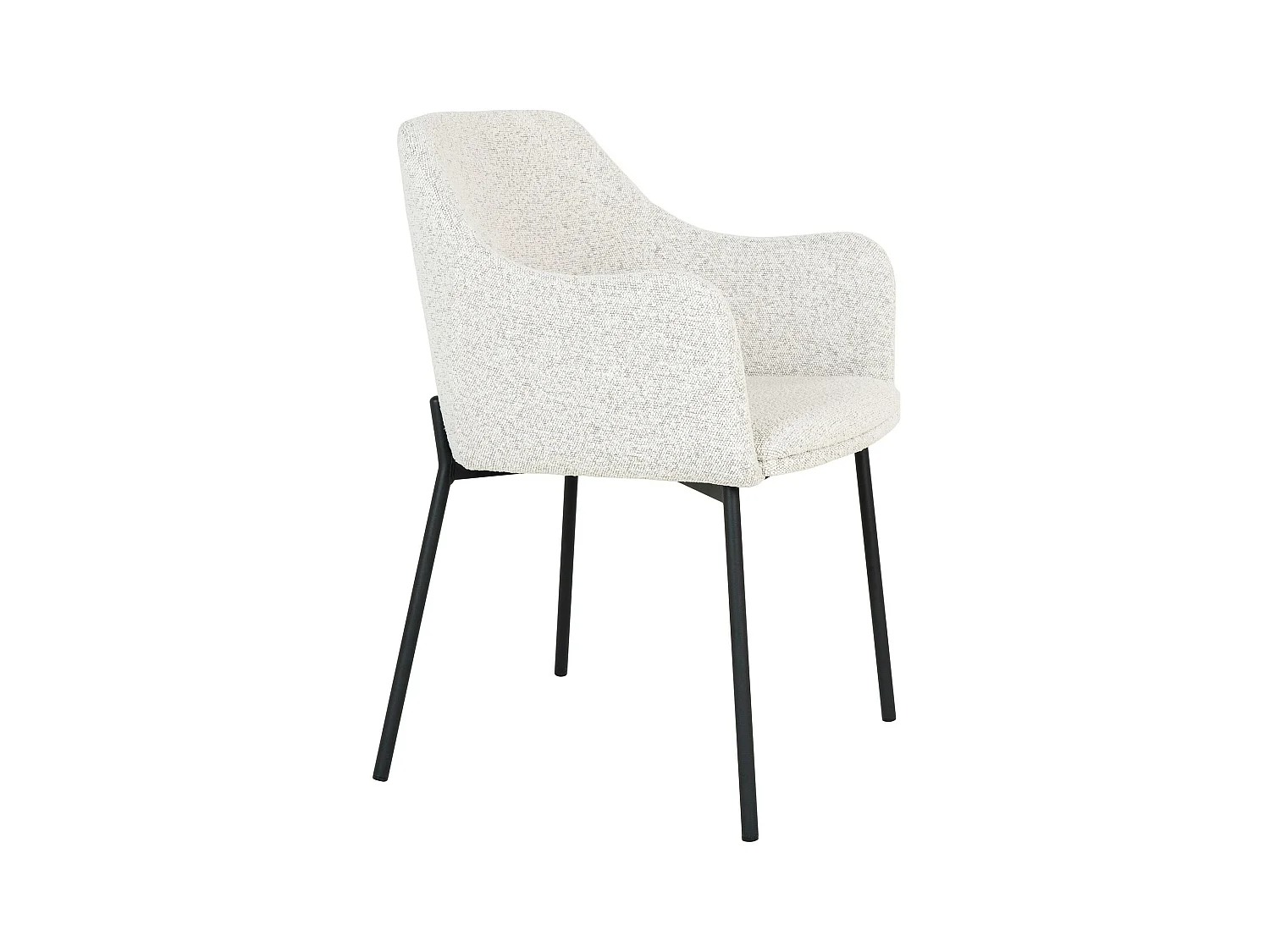 Chaise blanche moderne en tissu bouclette avec accoudoirs (lot de 2) SAVONE