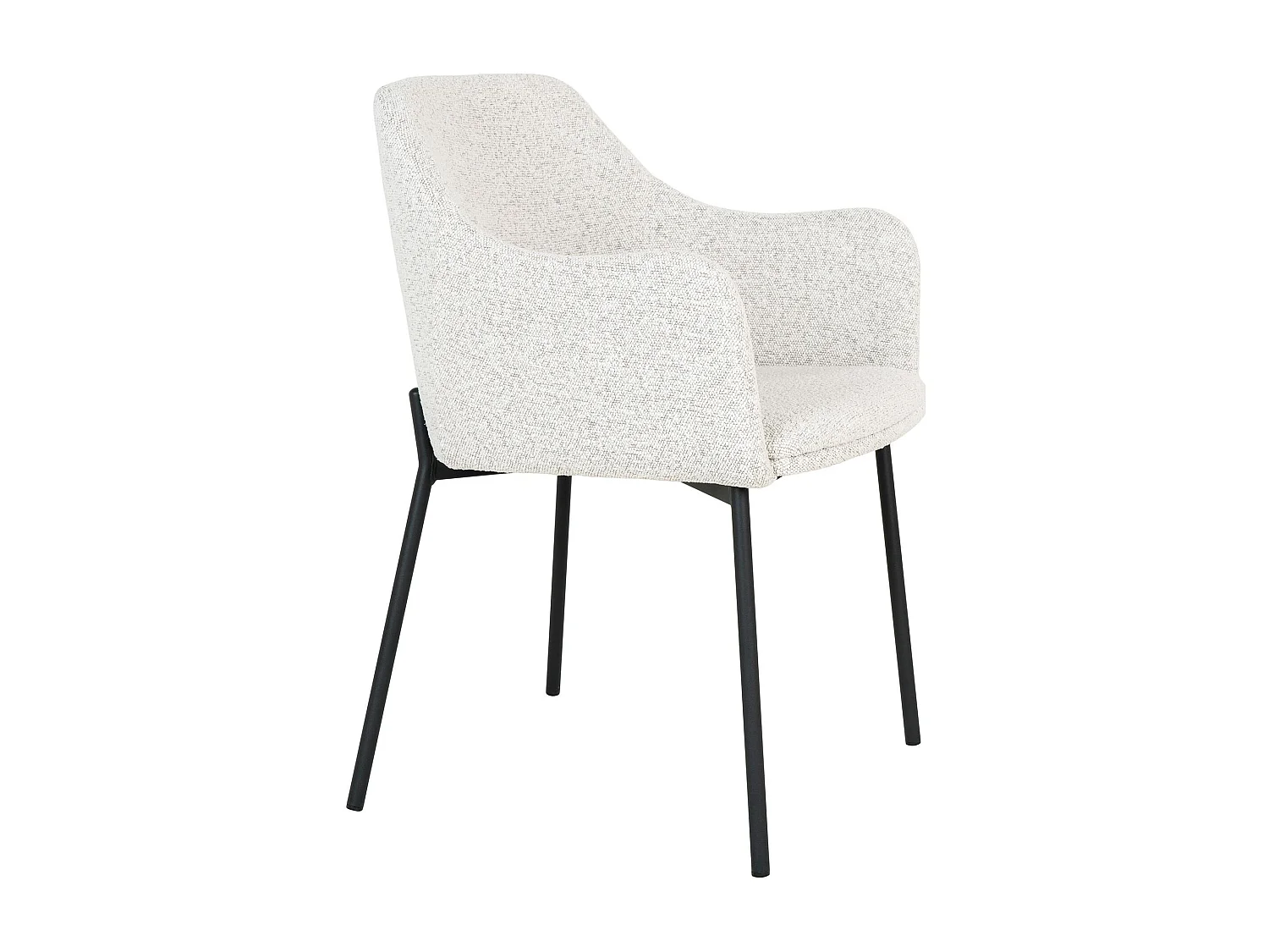 Chaise blanche moderne en tissu bouclette avec accoudoirs (lot de 2) SAVONE