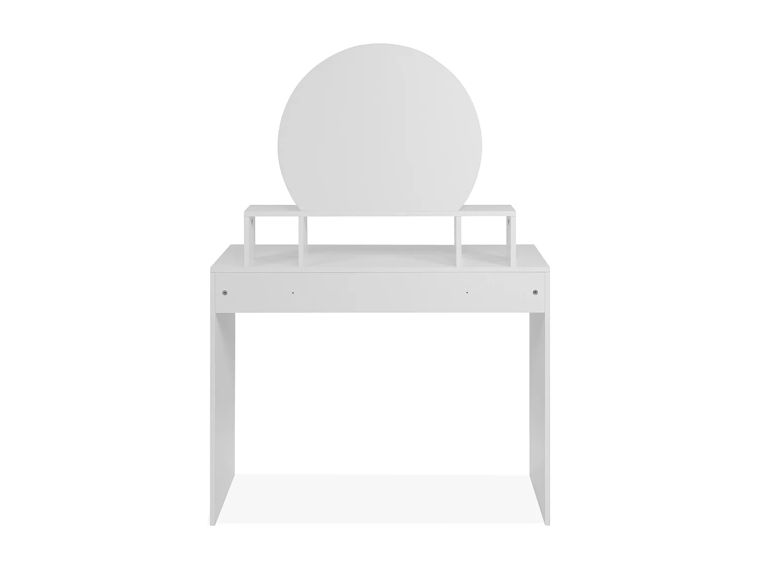 Coiffeuse 1 miroir arrondi, 3 niches supérieures et 1 grand tiroir L100cm - IMAGE