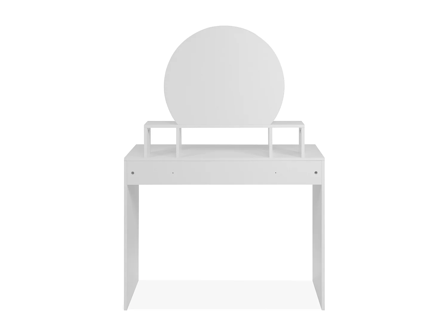 Coiffeuse 1 miroir arrondi, 3 niches supérieures et 1 grand tiroir L100cm - IMAGE