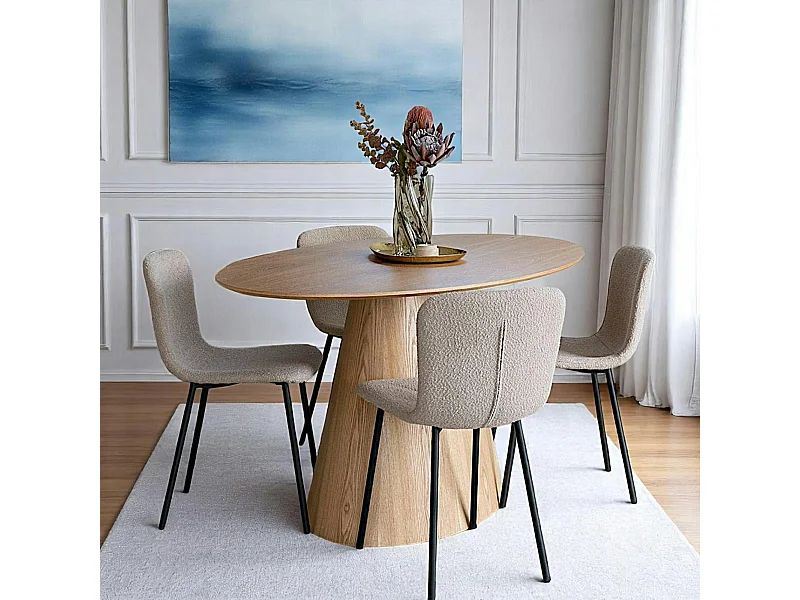 Table à manger ovale en bois clair 160 cm LISBONNE