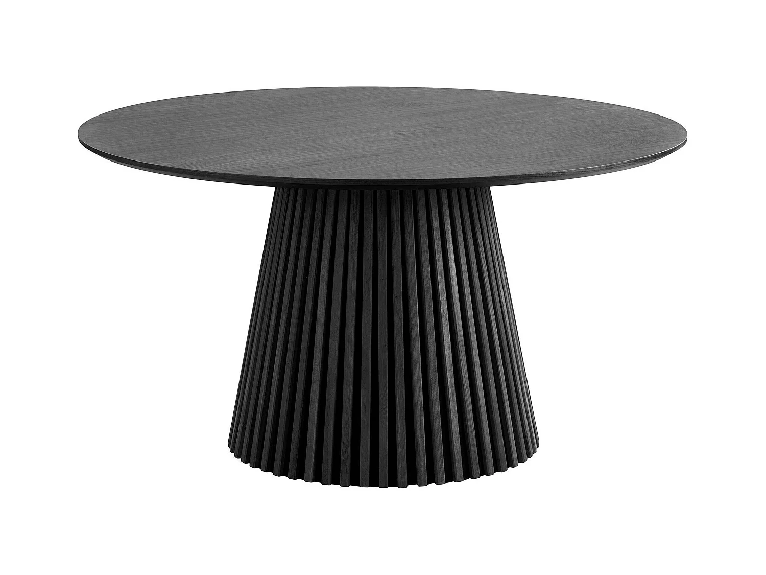 Table ronde en chêne noir avec piètement baguette ø120 cm AMSTERDAM