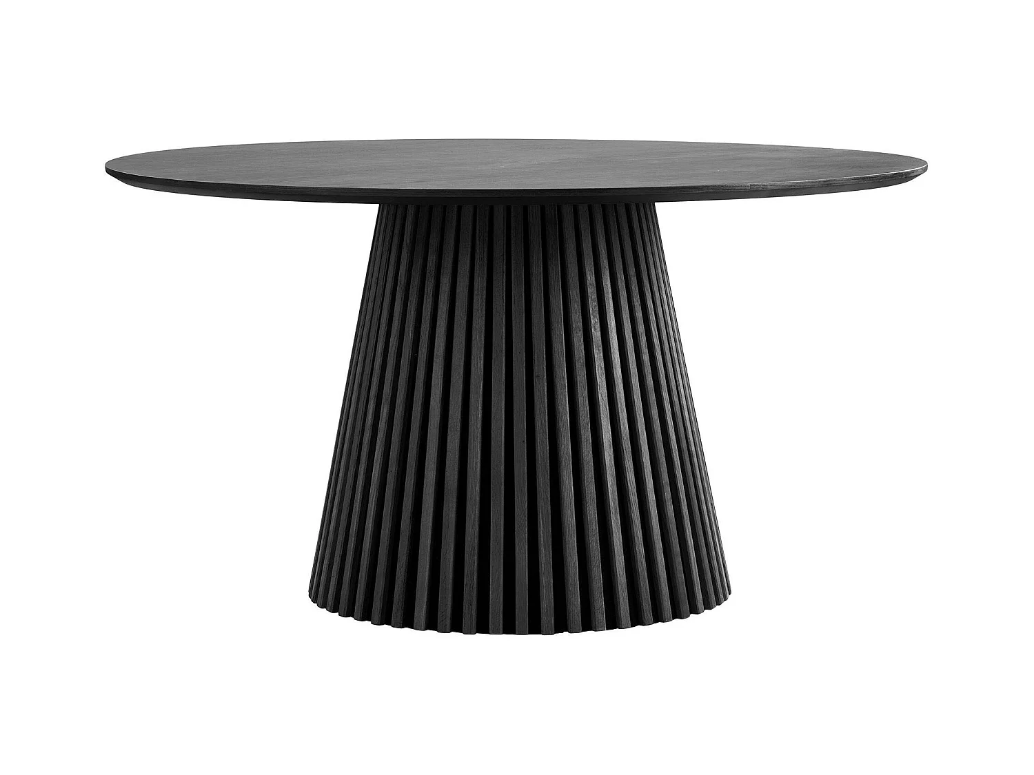 Table ronde en chêne noir avec piètement baguette ø120 cm AMSTERDAM