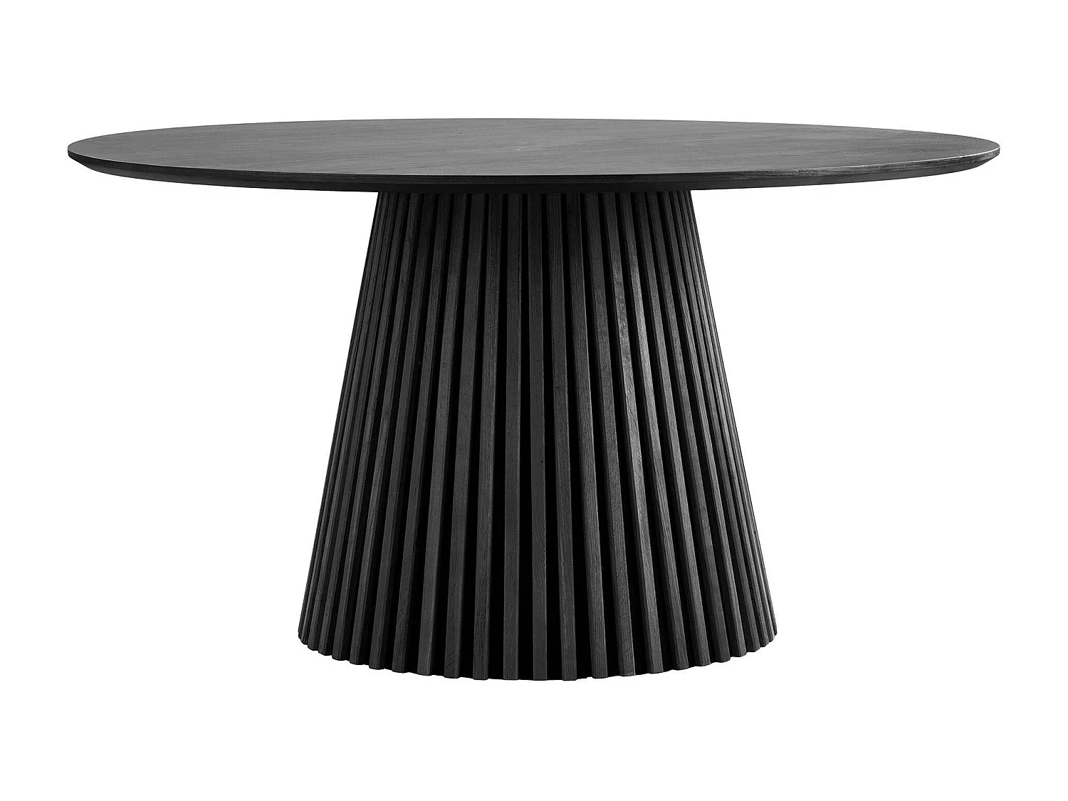 Table ronde en chêne noir avec piètement baguette ø120 cm AMSTERDAM