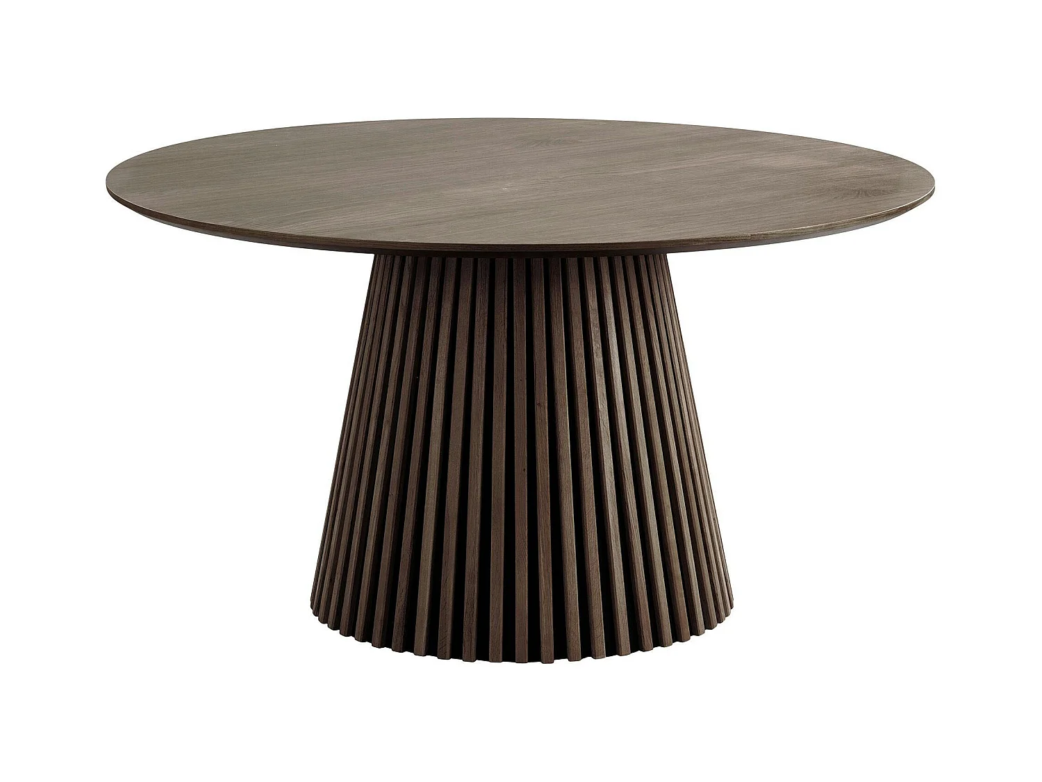 Table ronde en chêne brun avec piètement baguette ø120 cm AMSTERDAM