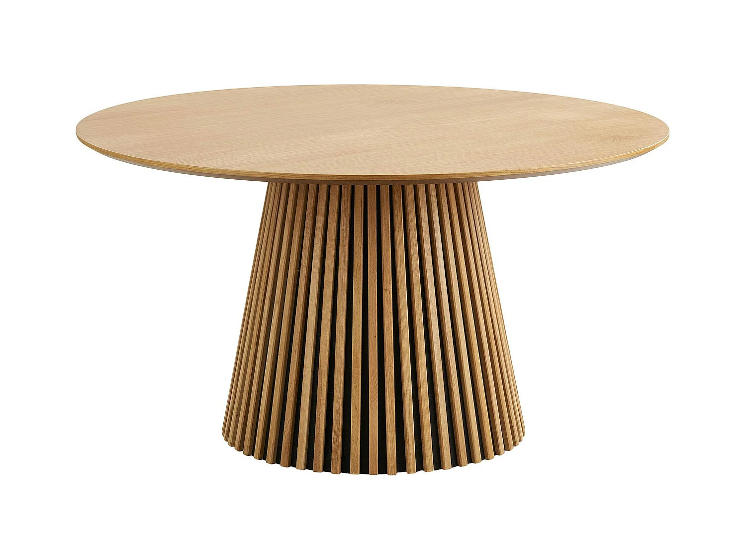 Table ronde en chêne clair avec piètement baguette ø120 cm AMSTERDAM