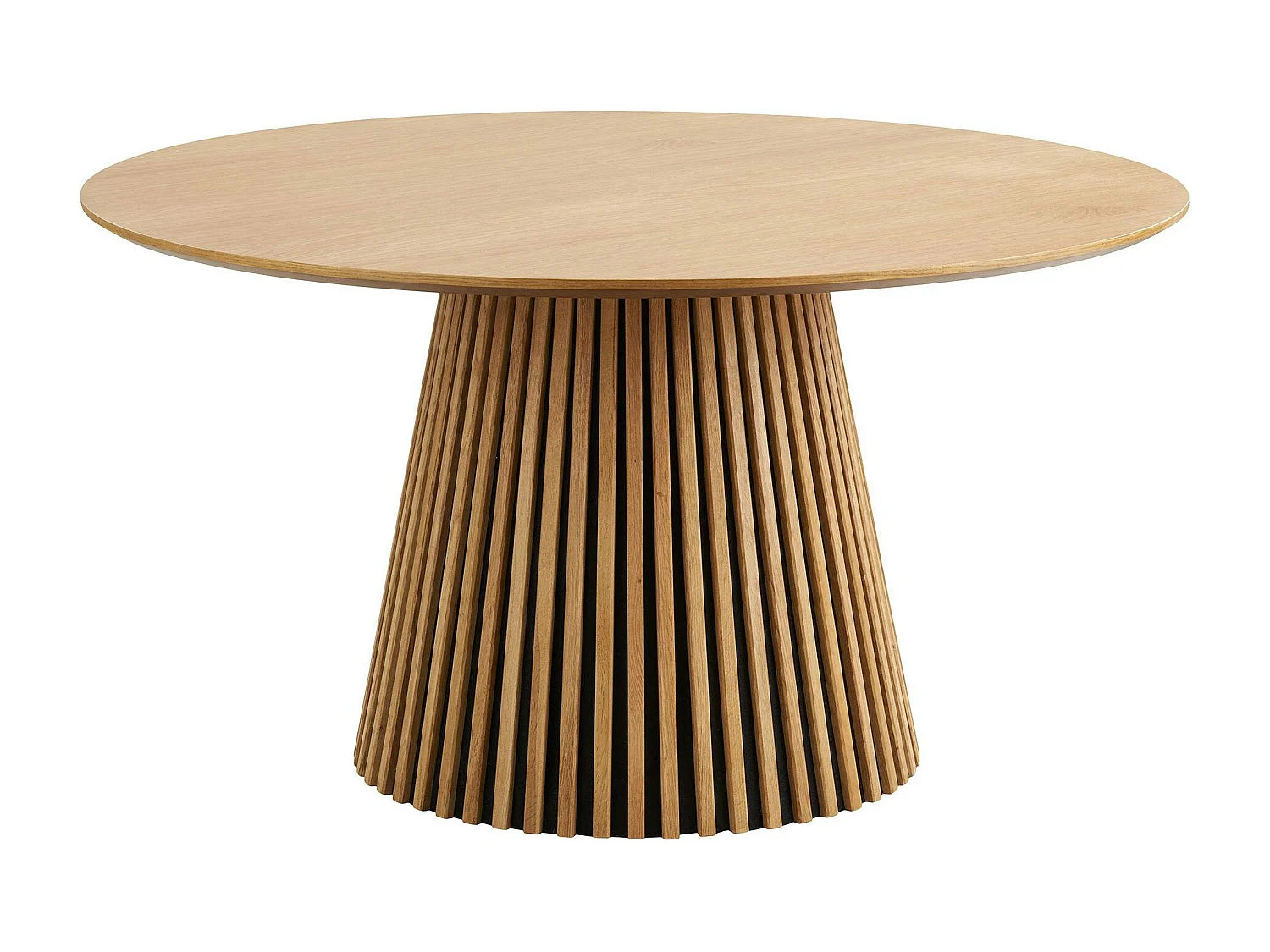 Table ronde en chêne clair avec piètement baguette ø120 cm AMSTERDAM