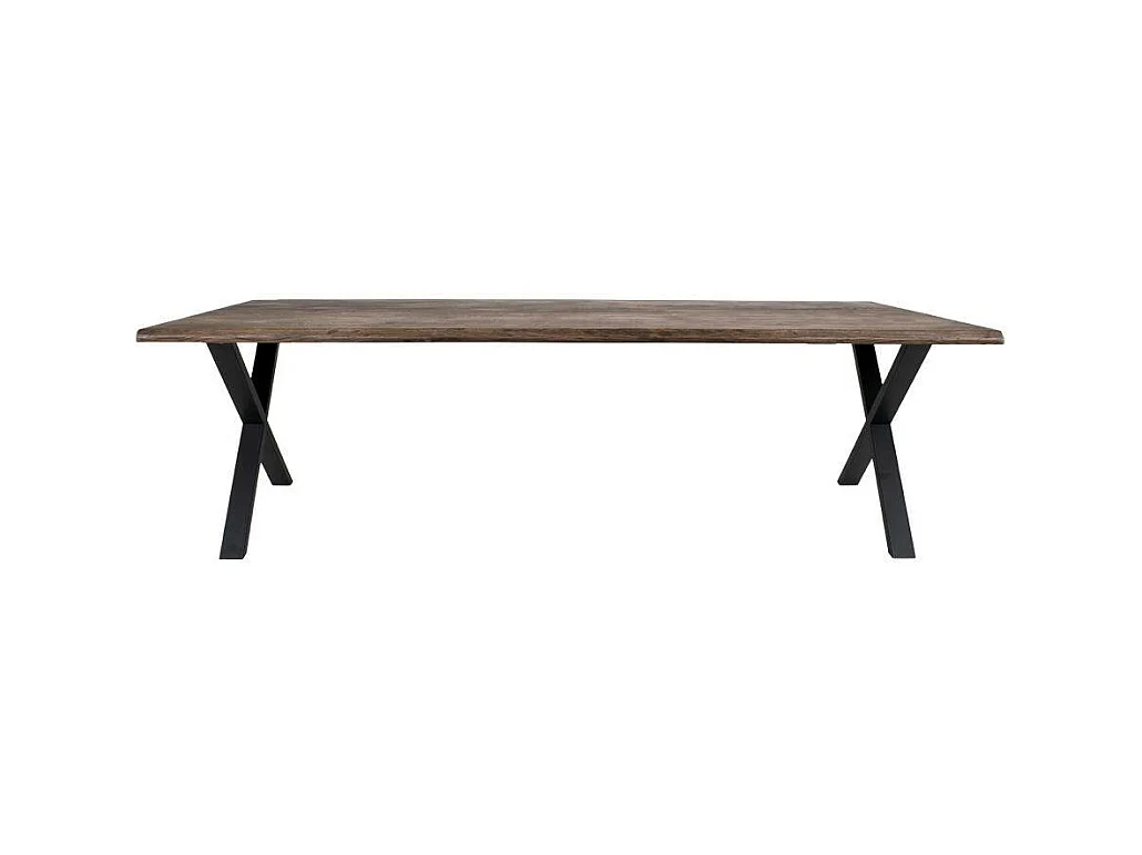 Table à rallonge en bois de chêne fumé avec bordures naturelles 300 cm SAVONE
