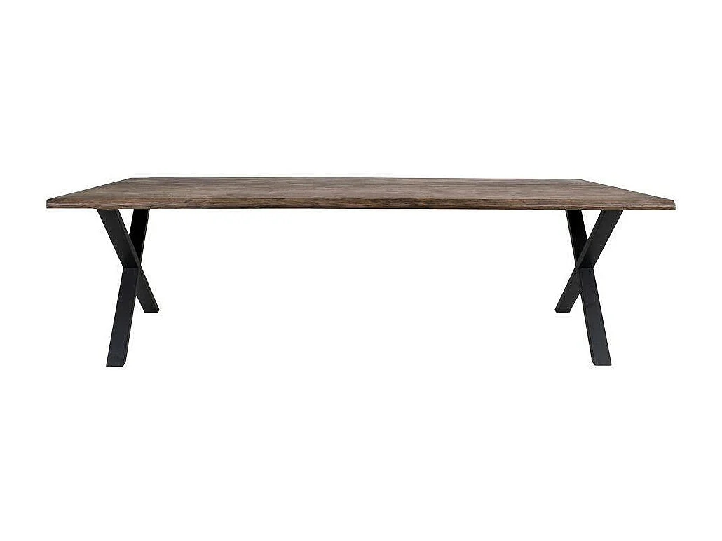 Table à rallonge en bois de chêne fumé avec bordures naturelles 300 cm SAVONE