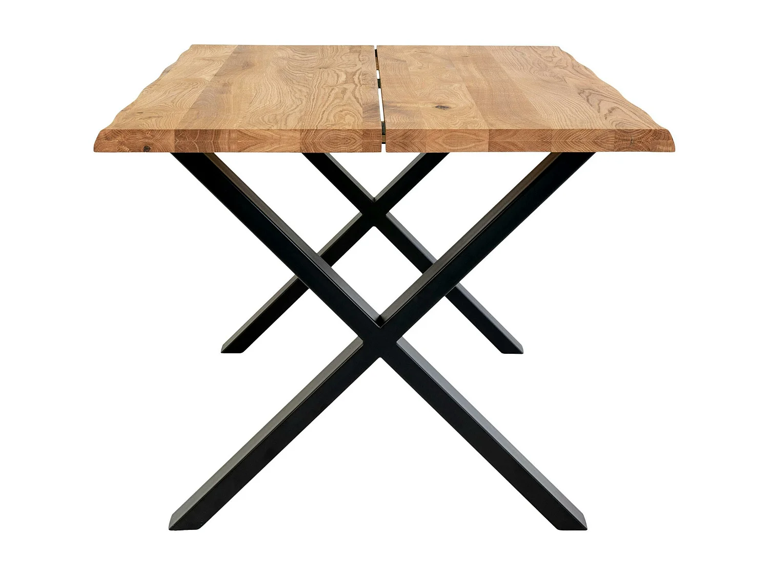 Table à rallonge en bois de chêne clair avec bordures naturelles 140 cm SAVONE