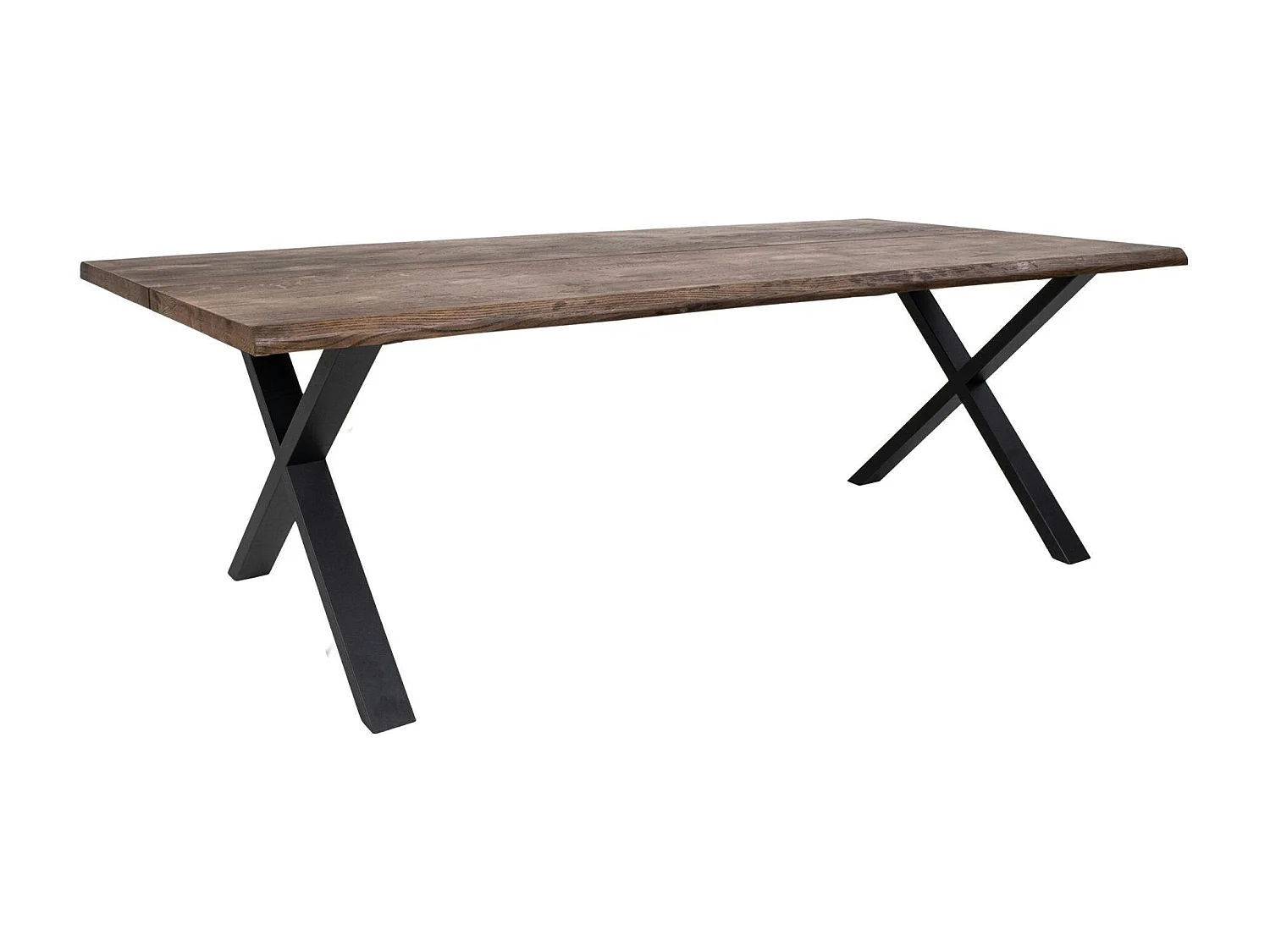 Table à rallonge en bois de chêne fumé avec bordures naturelles 240 cm SAVONE