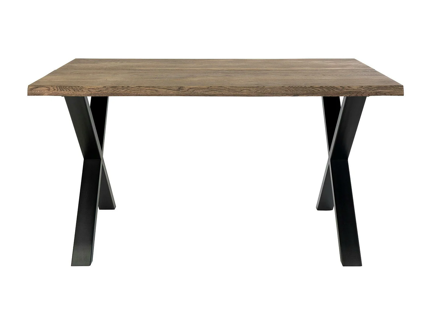 Table à rallonge en bois de chêne fumé avec bordures naturelles 140 cm SAVONE