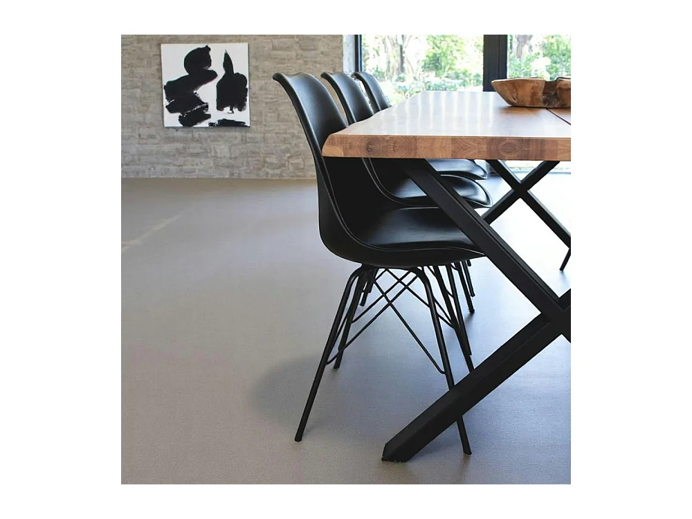 Table à rallonge en bois de chêne clair avec bordures naturelles 200 cm SAVONE