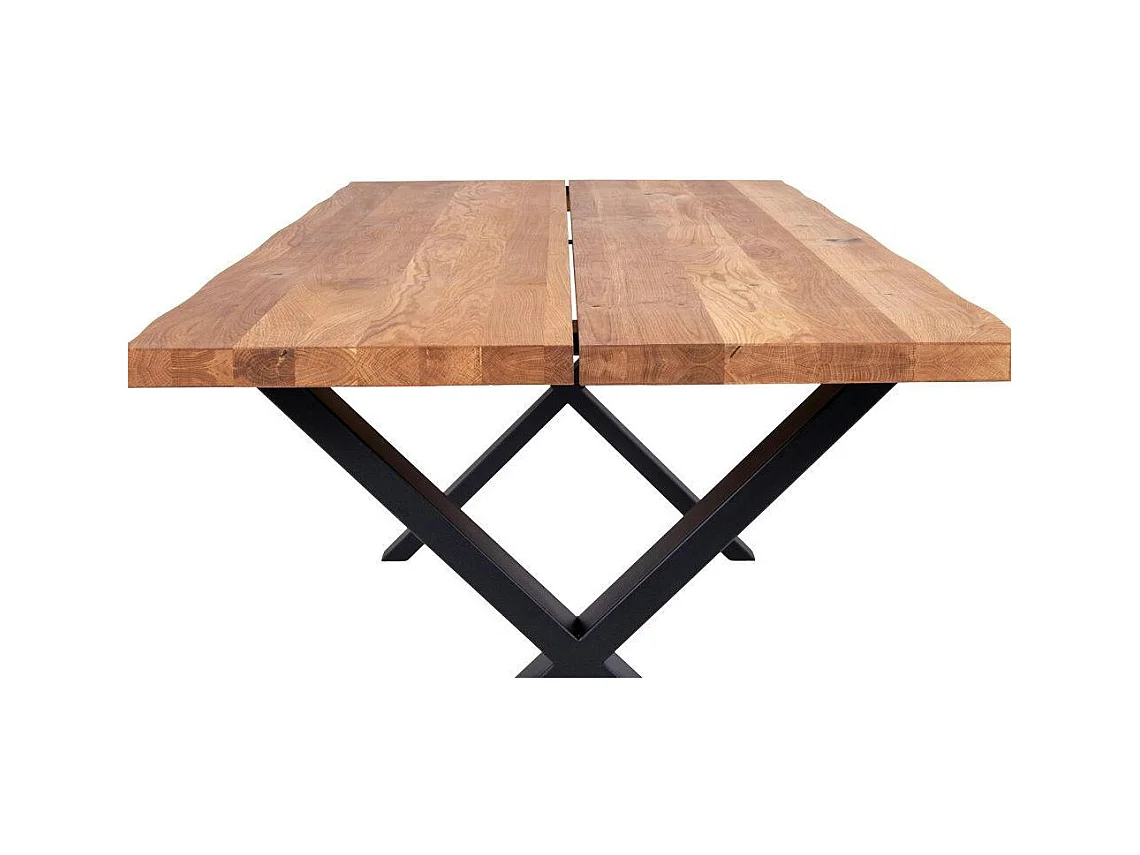 Table à rallonge en bois de chêne clair avec bordures naturelles 200 cm SAVONE
