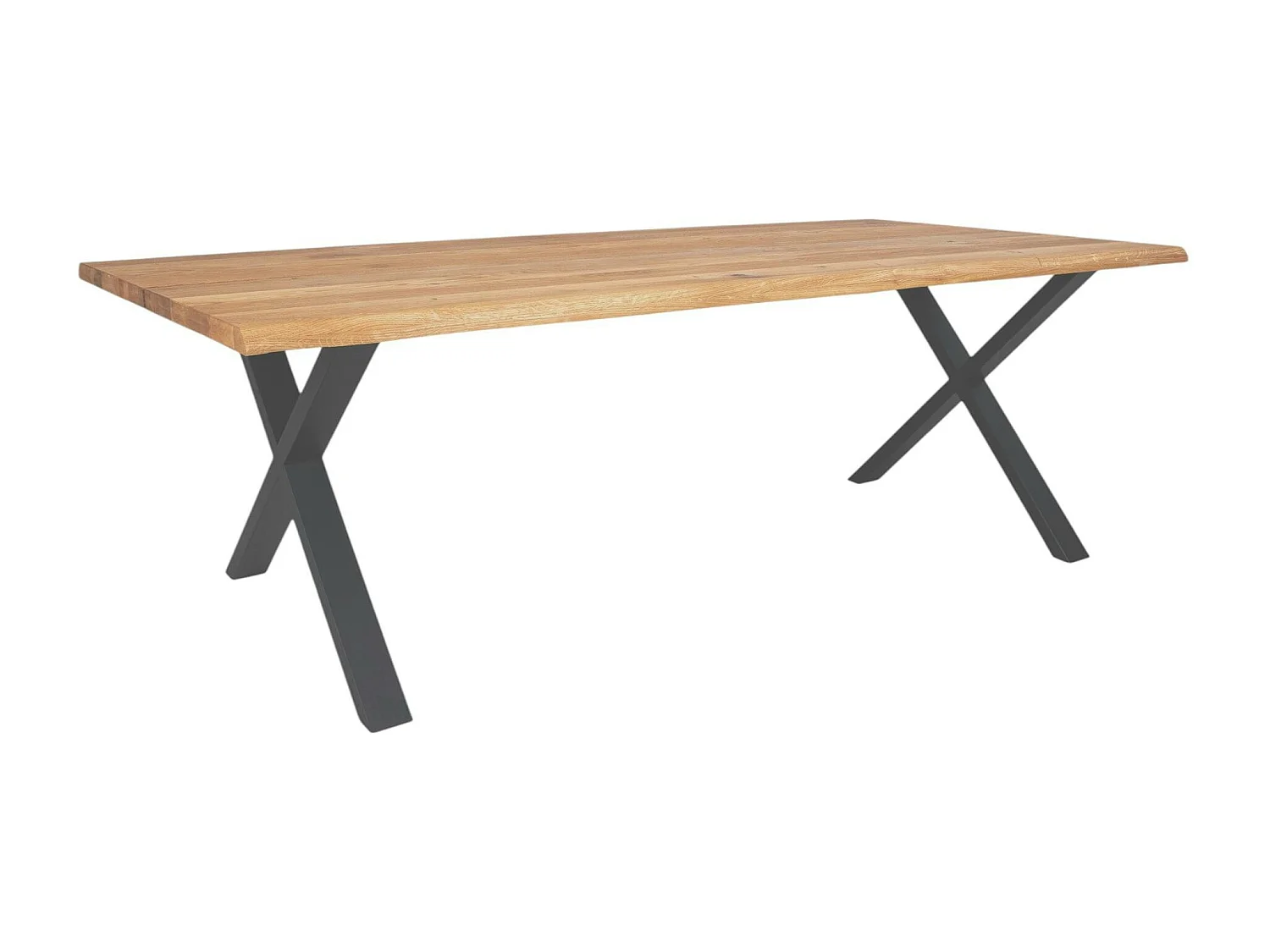 Table à rallonge en bois de chêne clair avec bordures naturelles 240 cm SAVONE
