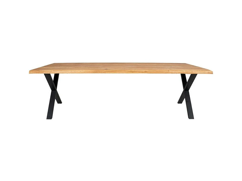 Table à rallonge en bois de chêne clair avec bordures naturelles 300 cm SAVONE