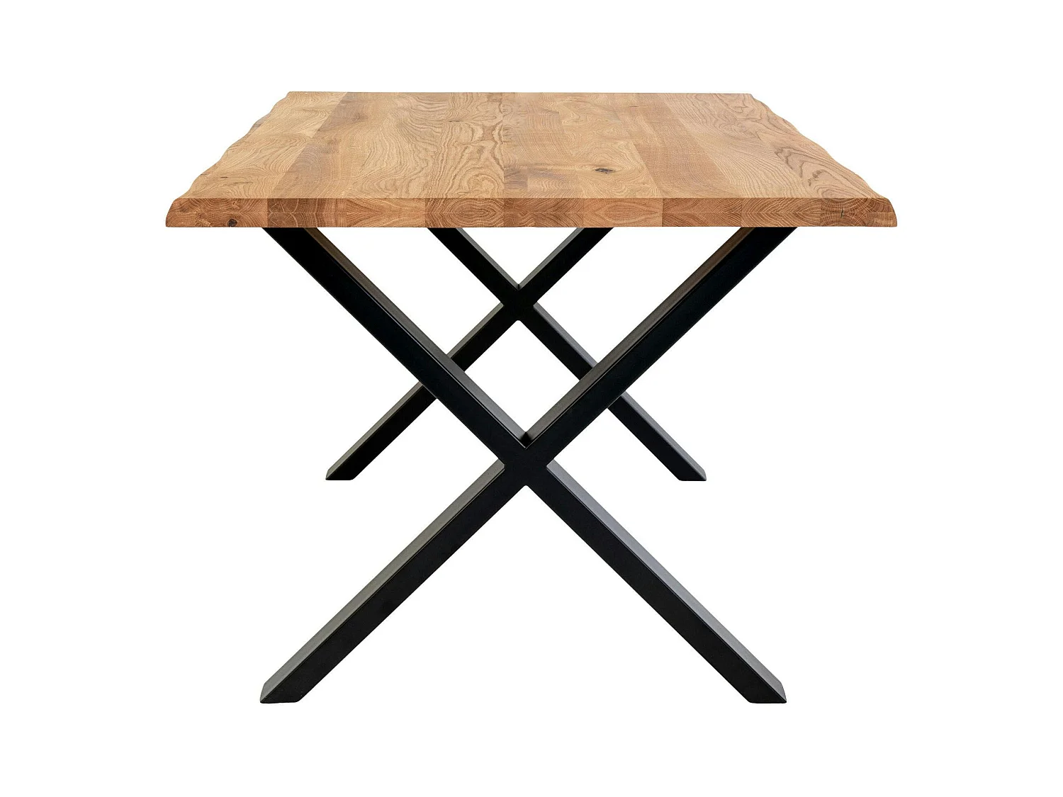 Table à rallonge en bois de chêne clair avec bordures naturelles 300 cm SAVONE